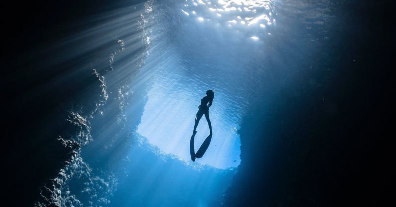 Underwater Lighting - Scuba Diver Under Water