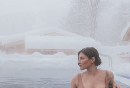 Hot Tub - Woman in a Hot Tub at Winter